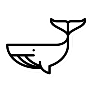 Whale Black and White Fell Sticker